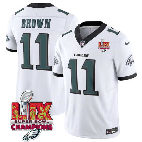 Men & Women & Youth Philadelphia Eagles #11 A.J. Brown White 2025 Eagles Logo Super Bowl LIX Patch New F.U.S.E. Vapor Untouchable Limited Stitched Jersey Dzhi,We sell and wholesale Men & Women & Youth Philadelphia Eagles #11 A.J. Brown White 2025 Eagles Logo Super Bowl LIX Patch New F.U.S.E. Vapor Untouchable Limited Stitched Jersey Dzhi on line form chian!